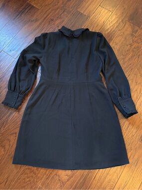 J.Crew A-Line Dress with Ruffle Collar Black Size 14